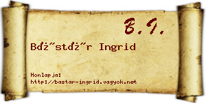 Bástár Ingrid névjegykártya